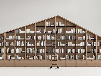 modern bookcase loft bookcase ladder 3d model