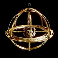 Gold Armillary Sphere Decorative Ornament with Intricate Metal Ring Structure 3d model