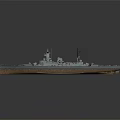 Detailed 3D Warship Model Design With Turret Deck And Mast Structure