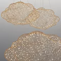 Gold Mesh Cloud Shaped Chandelier with Sparkling Lights for Modern Spaces