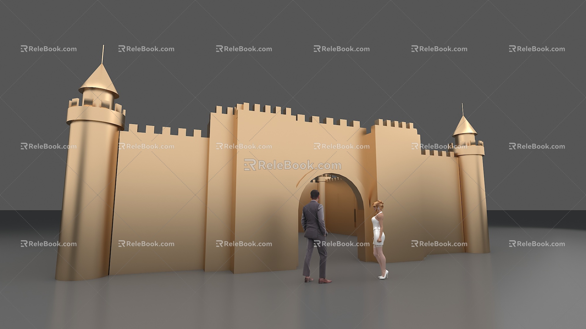 Jane's Gate Gold Castle 3d model