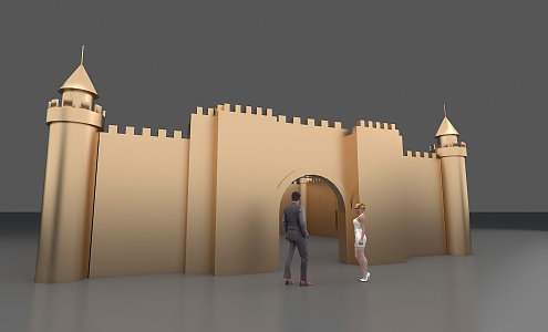 Jane's Gate Gold Castle 3d model