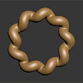 Shiny Golden Circular Decorative Ornament With Interconnected Smooth Reflective Links 3d model