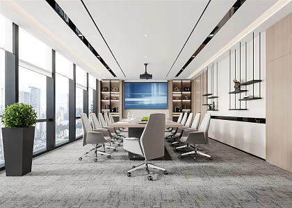 Modern Conference Room 3d model
