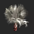 3D Rendered Arbor Palm Tree With Fan Shaped Leaves And Red Trunk Structure