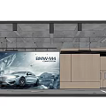 Modern Parking Garage Interior With BMW M4 Competition And Elevators
