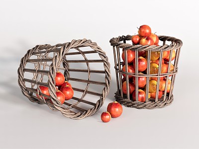 Nordic Storage Basket Ornaments Bamboo Basket Plant Bamboo House Dirty Clothes Basket Apple Fruit model