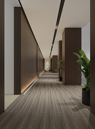 Modern aisle hotel aisle corridor 3d model