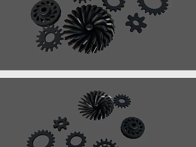 Mechanical Hardware Tools Featuring Helical Gears And Assorted Size Gear Components 3d model