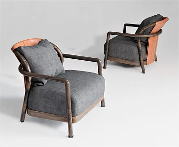 Modern Sofa Chair Single Sofa Leather Sofa Casual Sand 3d model