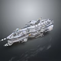 Futuristic Sci Fi Spaceship 3D Model With Armored Hull And Detailed Engines
