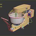 Yellow Commercial Kitchen Mixer With Stainless Steel Mixing Bowl Control Panel And Movable Wheels