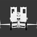 Detailed White Towed Artillery Weapon Model With Carriage And Wheels