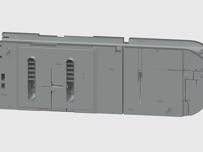 Grey Industrial Equipment Cabinet With Multiple Panels Vents And Doors 3d model