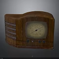 Vintage Wooden Radio with Retro Design Dial and Control Knobs