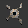 Sci-Fi Alien Character Piloting Metallic Craft With Blue Core And Multiple Mechanical Legs 3d model