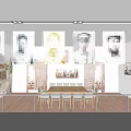 Historical Exhibition Hall Interior Featuring Portrait Paintings Figures Long Table And Chairs
