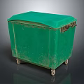 Green Household Storage Container With Lid And Wheels For Home Organization