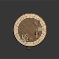 Vintage Round Wooden Table With Carved Legs Globe Telescope And Navigational Tools