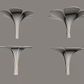 White Petal Shaped Decorative Sculptural Shelves For Modern Home Decor