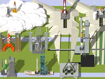 Modern Rocket Vehicles 3d model Modern Rocket Vehicles 3d model