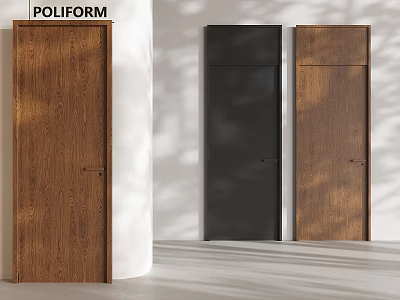 POLIFORM Modern Hinged Doors Featuring Wooden And Black Finishes For Interior Design 3d model
