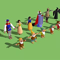Modern Game Character Snow White Witch Seven Dwarfs 3d model
