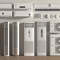 Various Air Conditioners And Fans In Different Styles For Home Cooling