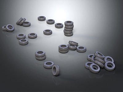 modern tire waste tire waste tire 3d model