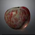Fresh Red And White Striped Apple With Shiny Surface And Vibrant Color