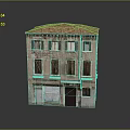 Historic Multi Story Building Exterior With Red Tile Roof Weathered Walls And Windows