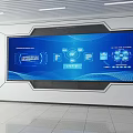 Large Blue Digital Display With Tech Control Interface And Data Visualization 3d model