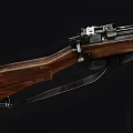 Classic Bolt Action Rifle With Wooden Stock Metal Barrel And Sharp Bayonet