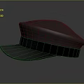 Dark Classic Hat With Shiny Brim And Smooth Fabric On Plain Background 3d model
