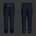 Gray Cargo Pants Front And Back View With Multiple Pockets Design 3d model