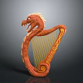 Dragon Shaped Harp A Decorative Household Item With Artistic Design And Craftsmanship