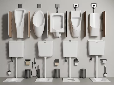 Modern Urinal Collection Showcasing Various Designs And Styles For Bathroom Spaces 3d model