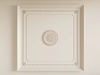 French Gypsum Carved Ceiling Light Plate Corner Angle Flower Gypsum Components 3d model