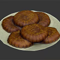 Delicious Golden Round Textured Pastries Served On White Plate For Tea Time