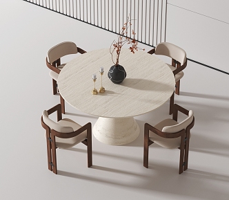 Dining table and chair 3d model