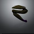 Futuristic Sci Fi Letter E Design With Metallic Texture And Glowing Purple Accents