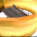 Industrial Platform With Metal Railings Concrete Surface And Circular Holes