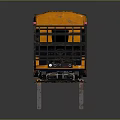 Orange Caterpillar Industrial Forklift With Metal Mast Forks Wheels And Operator Cab