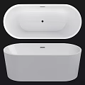 Modern White Freestanding Bathtub With Sleek Oval Design And Smooth Surface