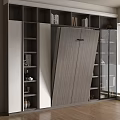 Modern Multifunctional Storage Cabinet With Wooden Glass Doors And Compartmentalized Shelves