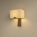 Modern Square Fabric Wall Light With Warm Illumination And Dark Base
