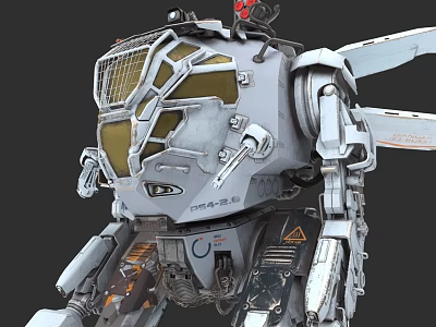 Futuristic Sci-Fi Robot With Armored Exterior Mechanical Limbs And Detailed Components 3d model