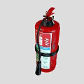 Red Fire Extinguisher As Essential Fire Safety Equipment With Black Hose And Instruction Labels