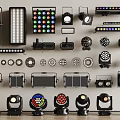 Modern Lighting Combinations With LED Stage Lights Colorful Spotlights And Decorative Lamps