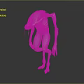 Purple Fantasy Creature Character With Slender Limbs And Grotesque Biological Features